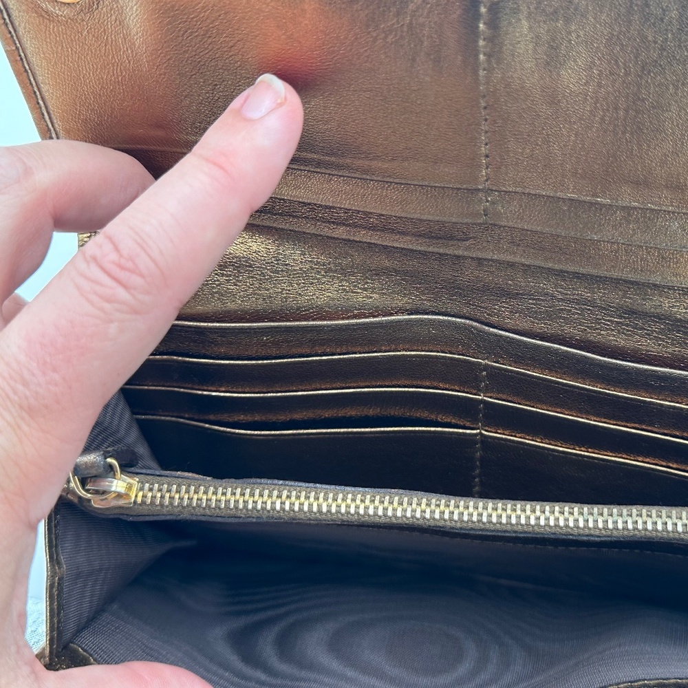 Prada Nappa Gaufre Gold Metallic Wallet - Picture 14 of 16